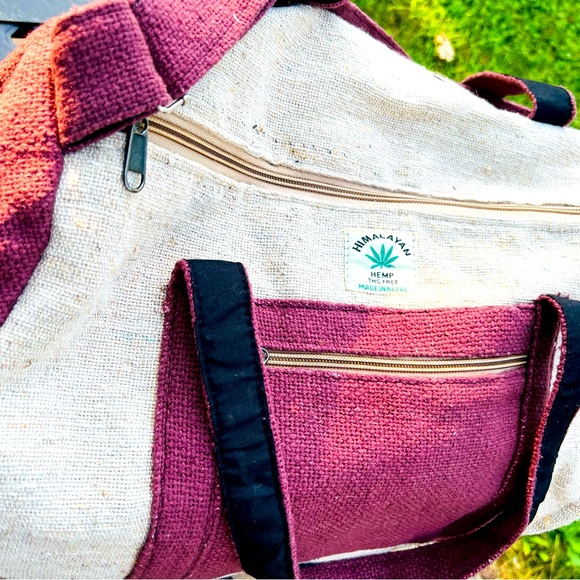 Pure Himalayan Hemp THC Free Duffel/Messenger/Gym Bag Made in Nepal - Picture 7 of 8